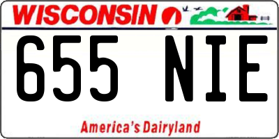 WI license plate 655NIE