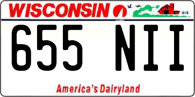 WI license plate 655NII