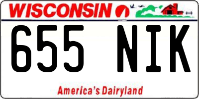 WI license plate 655NIK