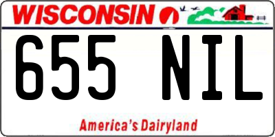 WI license plate 655NIL
