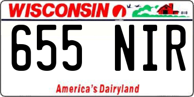 WI license plate 655NIR