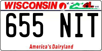 WI license plate 655NIT