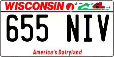 WI license plate 655NIV