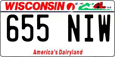 WI license plate 655NIW