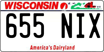 WI license plate 655NIX