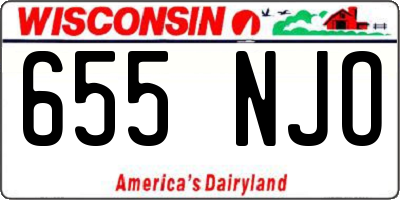 WI license plate 655NJO