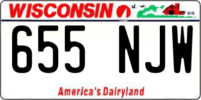WI license plate 655NJW