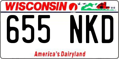 WI license plate 655NKD