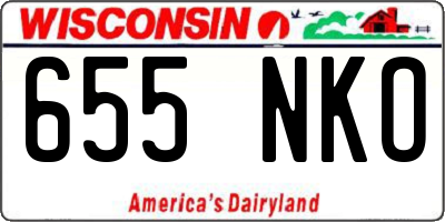 WI license plate 655NKO