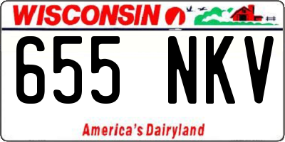 WI license plate 655NKV
