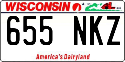 WI license plate 655NKZ