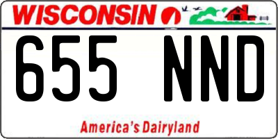 WI license plate 655NND