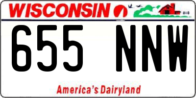 WI license plate 655NNW