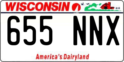 WI license plate 655NNX