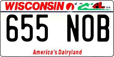 WI license plate 655NOB