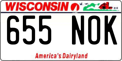 WI license plate 655NOK