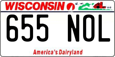 WI license plate 655NOL