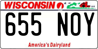WI license plate 655NOY