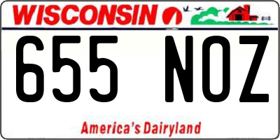 WI license plate 655NOZ