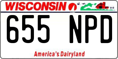 WI license plate 655NPD
