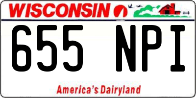 WI license plate 655NPI