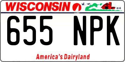 WI license plate 655NPK