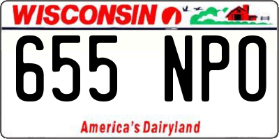 WI license plate 655NPO