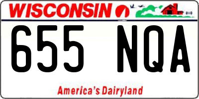 WI license plate 655NQA