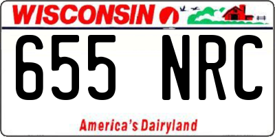 WI license plate 655NRC