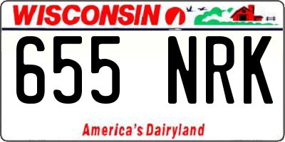 WI license plate 655NRK
