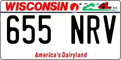 WI license plate 655NRV
