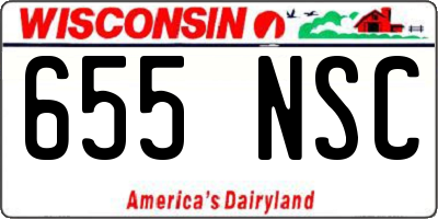 WI license plate 655NSC