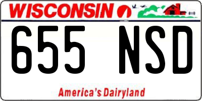 WI license plate 655NSD