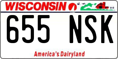 WI license plate 655NSK