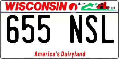 WI license plate 655NSL