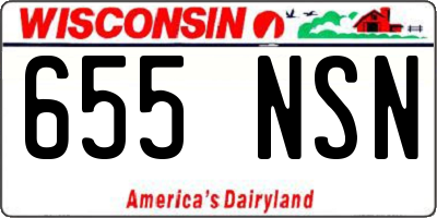 WI license plate 655NSN