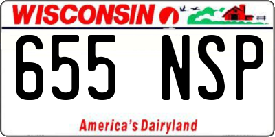 WI license plate 655NSP