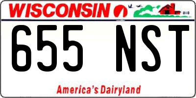 WI license plate 655NST