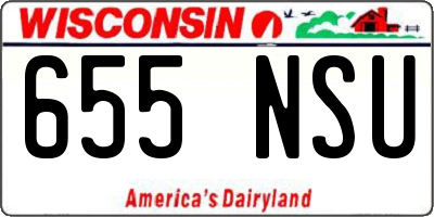 WI license plate 655NSU