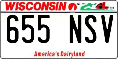 WI license plate 655NSV