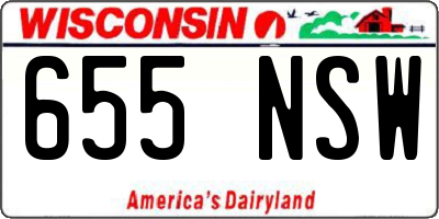 WI license plate 655NSW
