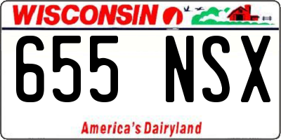 WI license plate 655NSX