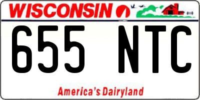 WI license plate 655NTC
