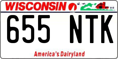 WI license plate 655NTK