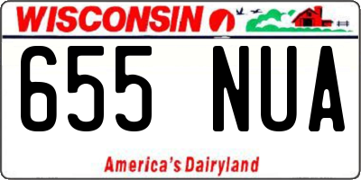 WI license plate 655NUA