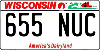 WI license plate 655NUC