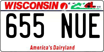 WI license plate 655NUE