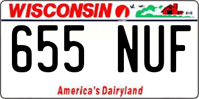WI license plate 655NUF