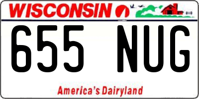 WI license plate 655NUG