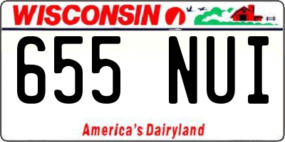 WI license plate 655NUI